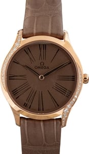 Omega De Ville Tresor Sedna Gold Brown Roman Dial