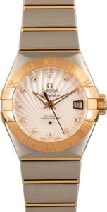 Omega Constellation Steel & Gold Mother of Pearl Diamond Dial