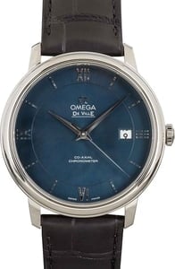 Omega De Ville Prestige Blue Roman & Index Dial