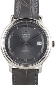Pre-Owned Omega De Ville Prestige Grey Roman Dial & Leather Strap