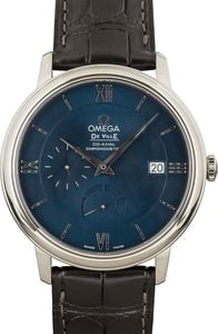 Omega De Ville Prestige Blue Dial on Black Leather Strap