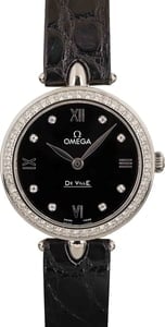 Ladies Omega De Ville Prestige Black Diamond Dial
