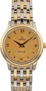 Womens Omega De Ville Prestige Champagne Roman Dial