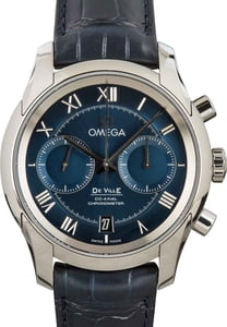 Omega De Ville Prestige Blue Roman Dial & Leather Strap