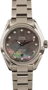 Omega Seamaster 34MM Mother of Pearl Diamond Dial Retail $7,600 (40% OFF)