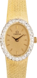 Pre-Owned Yellow Gold Omega Cocktail Champagne Dial