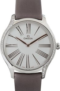 Used Omega De Ville Tresor Silver Roman Dial Diamond Case