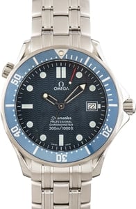 Pre-Owned Blue Dial Omega Seamaster Stainless Steel James Bond