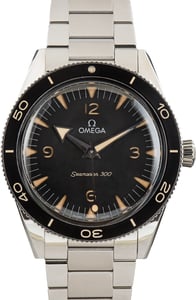 Pre-Owned Stainless Steel Omega Seamaster 300 Black Dial