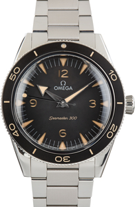 Pre-Owned Omega Stainless Steel Seamaster 300 Black Dial