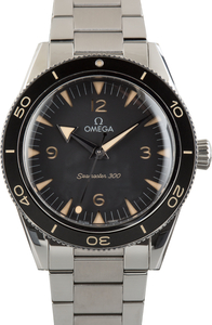 Used Stainless Steel Omega Seamaster 300 Black Dial