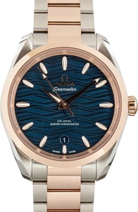 Used Blue Wave Dial Omega Seamaster Aqua Terra 150M Steel & Sedna Gold