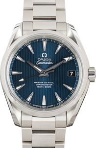 Used Stainless Steel Omega Seamaster Aqua Terra 150M Blue Teak Dial