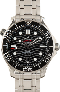 Pre-Owned Black Wave Dial Omega Seamaster Diver 300M