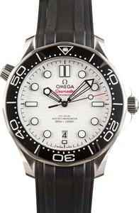 Omega White Dial Seamaster Diver 300M Stainless Steel
