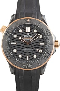 Pre-Owned Black Wave Dial Omega Seamaster 300M