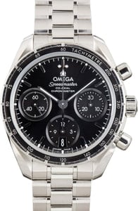Omega Black Dial Speedmaster 38 Stainless Steel