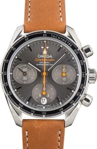 Pre-owned Omega Speedmaster 38 Stainless Steel Slate Dial