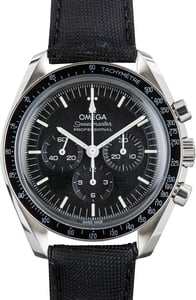 Pre-Owned Black Dial Omega Speedmaster Moonwatch Chronograph Steel on Nylon