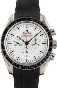 Used White Chronograph Dial Omega Speedmaster Moonwatch Professional