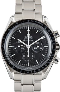 Used Omega Steel Speedmaster Moonwatch Professional Black Dial