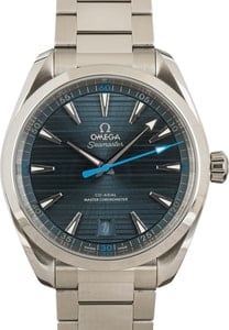 Omega Seamaster 41MM Stainless Steel, Blue Dial Exhibition Caseback, B&P (2018)