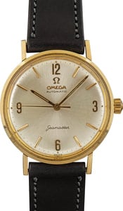 Omega Seamaster 34MM 14k Yellow Gold Filled Silver Index Dial, Smooth Bezel
