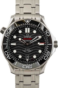 Omega Seamaster Stainless Steel Black Wave Dial