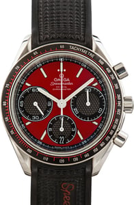 Pre-Owned Omega Speedmaster Racing Red Dial on Rubber Strap