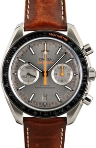Speedmaster 44.25MM Steel, Brown Leather Band Grey Chronograph Dial, B&P (2019)