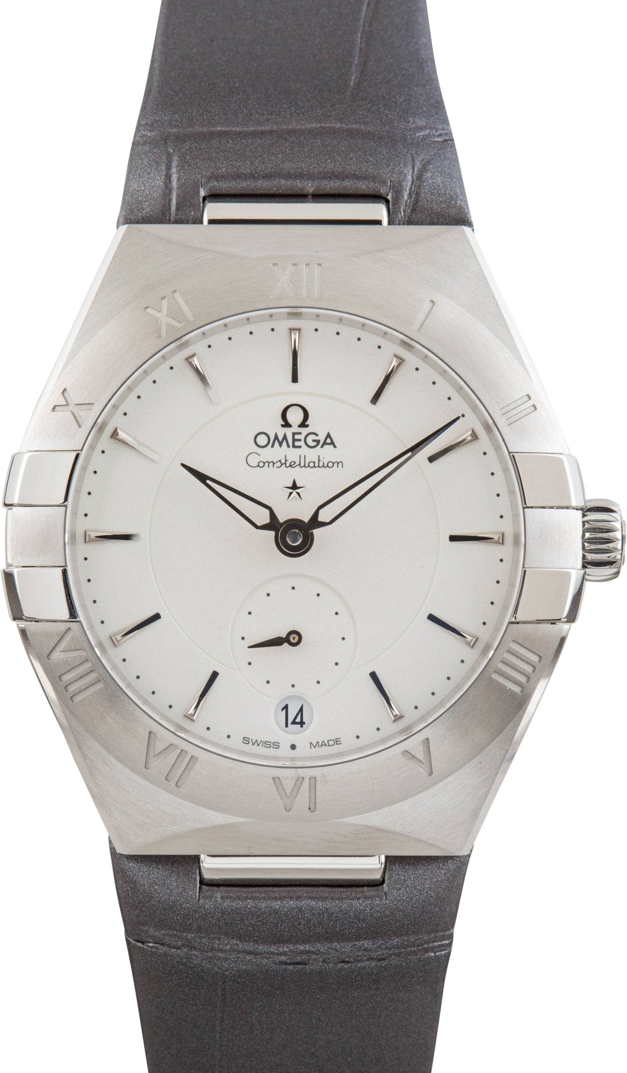 Omega Constellation Steel on Leather Silver Dial