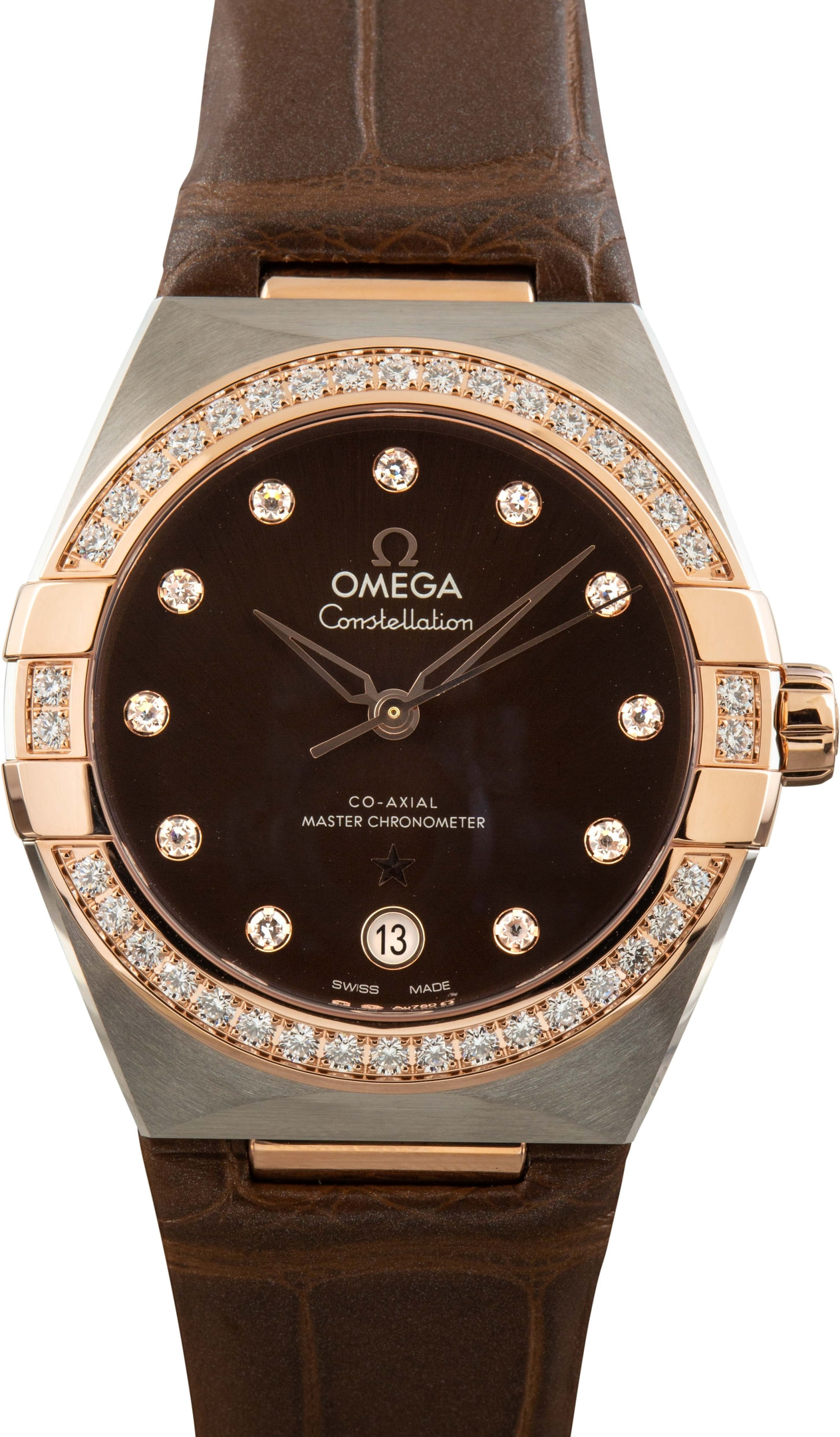 Omega Constellation Two Tone Brown Diamond Dial