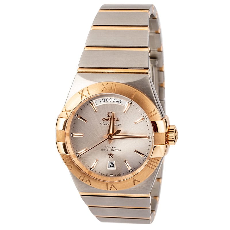 New Omega Constellation Two Tone Silver Dial