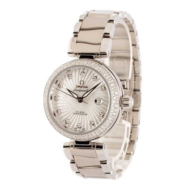 Ladies Omega De Ville Ladymatic Mother of Pearl Diamond Dial