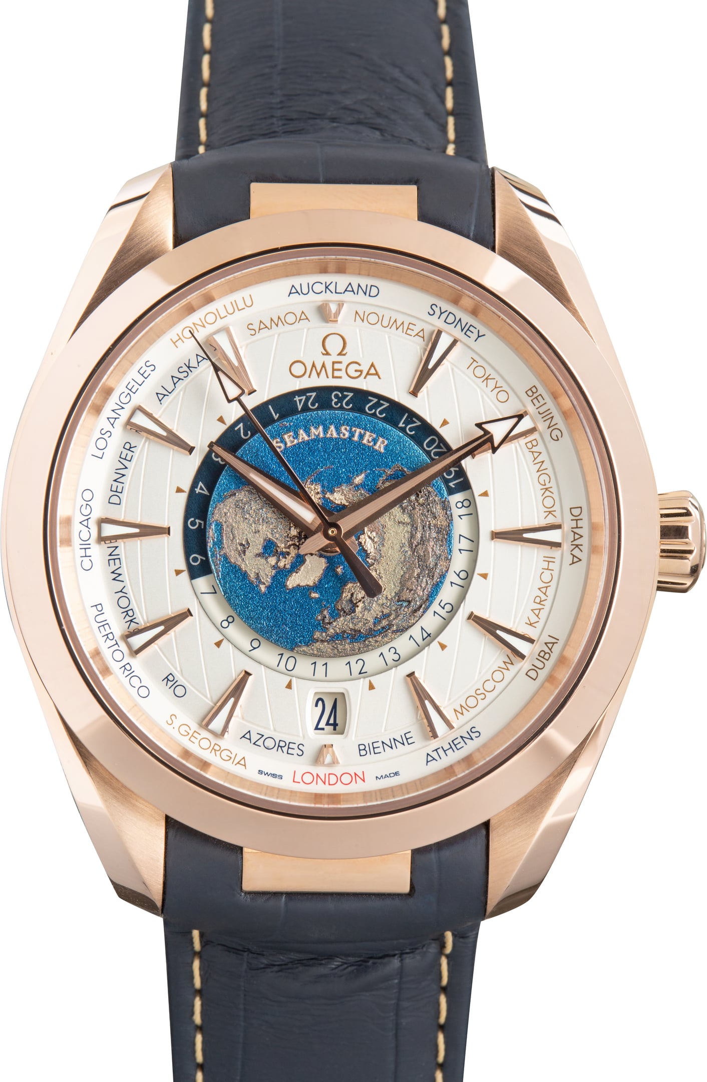 Used Omega Seamaster Aqua Terra 150M Worldtimer Rose Gold