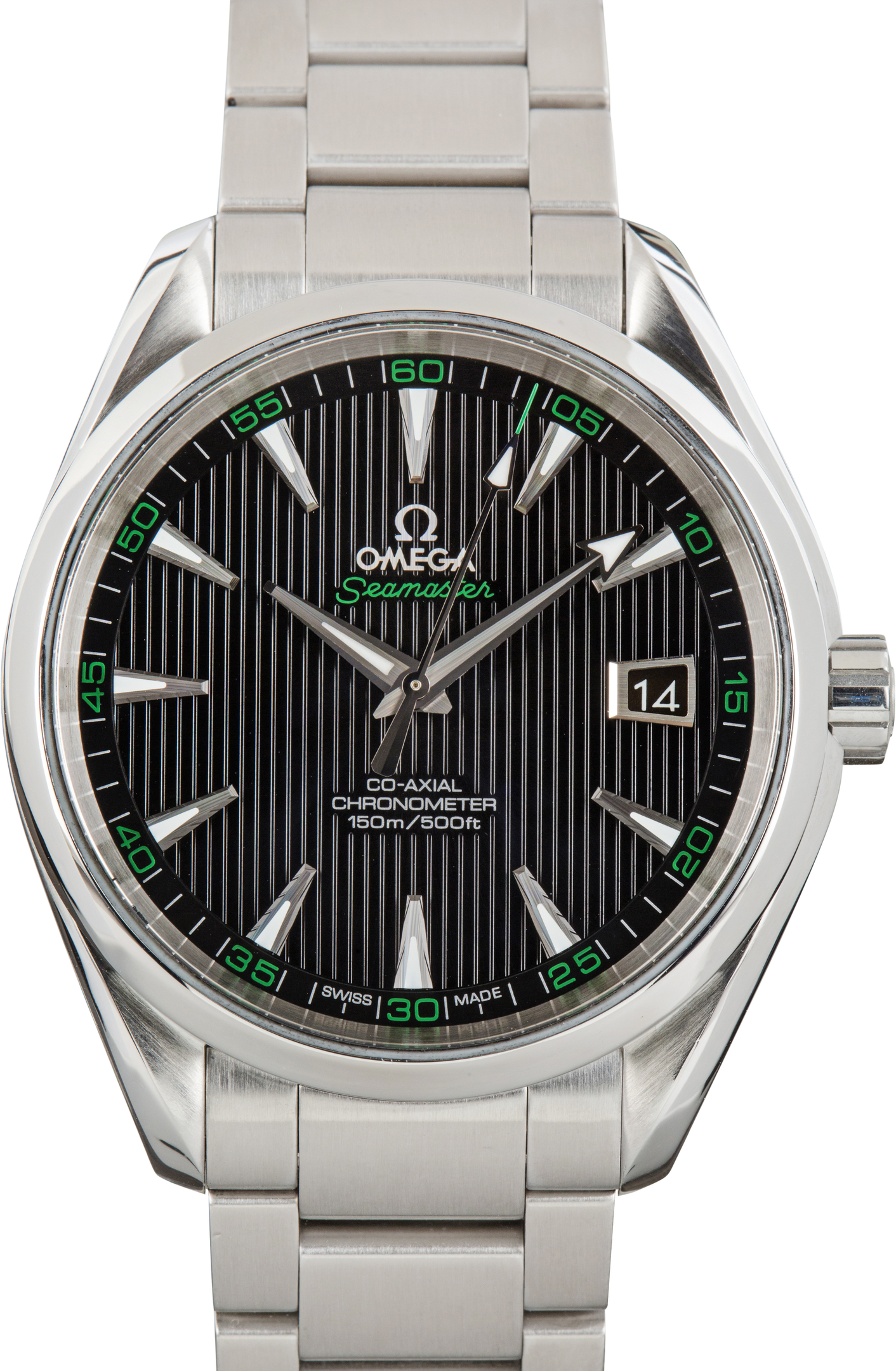 Used Steel Omega Seamaster Aqua Terra Black Dial