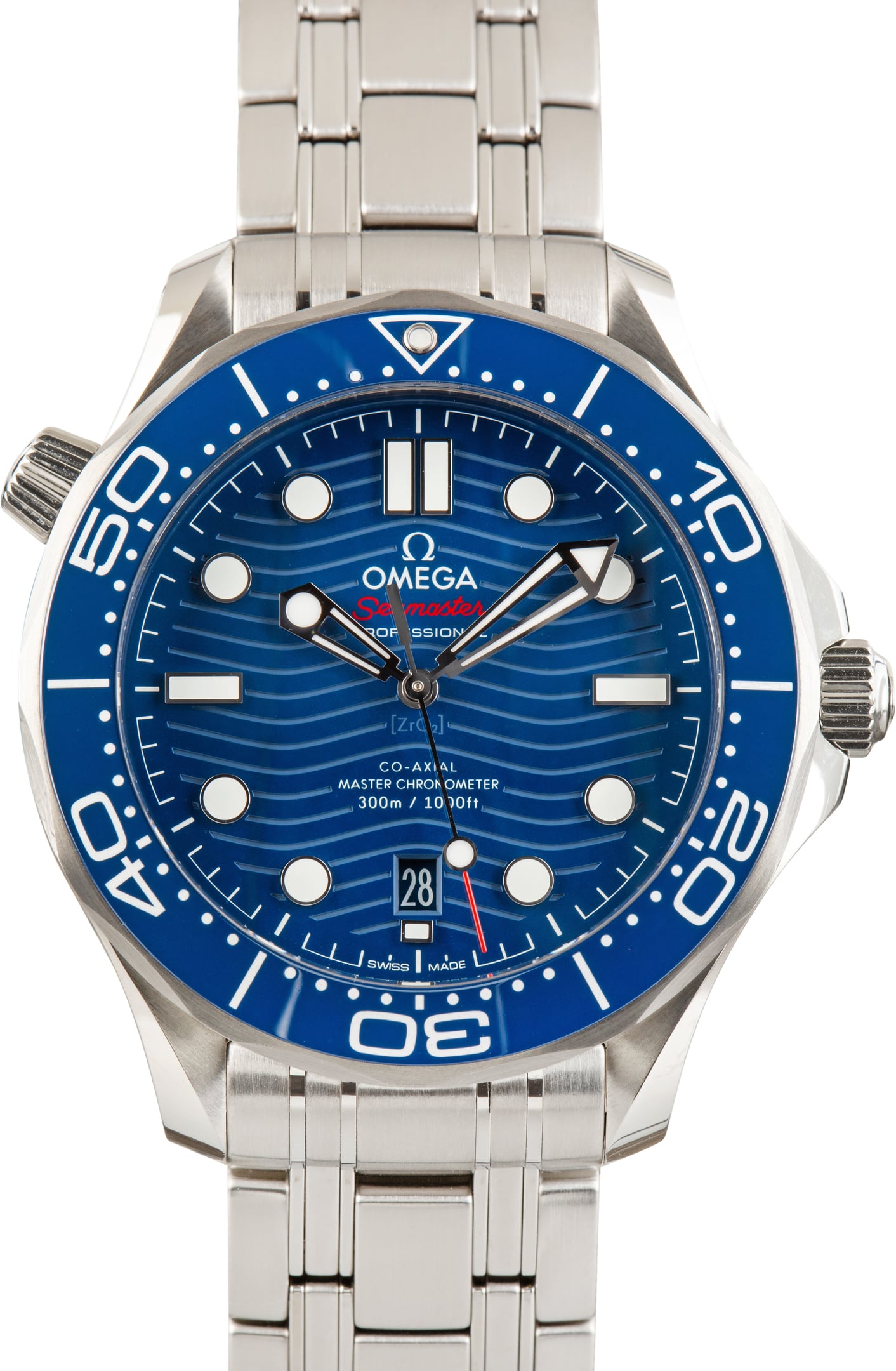 Pre-Owned Steel Omega Seamaster Diver 300M Blue Dial