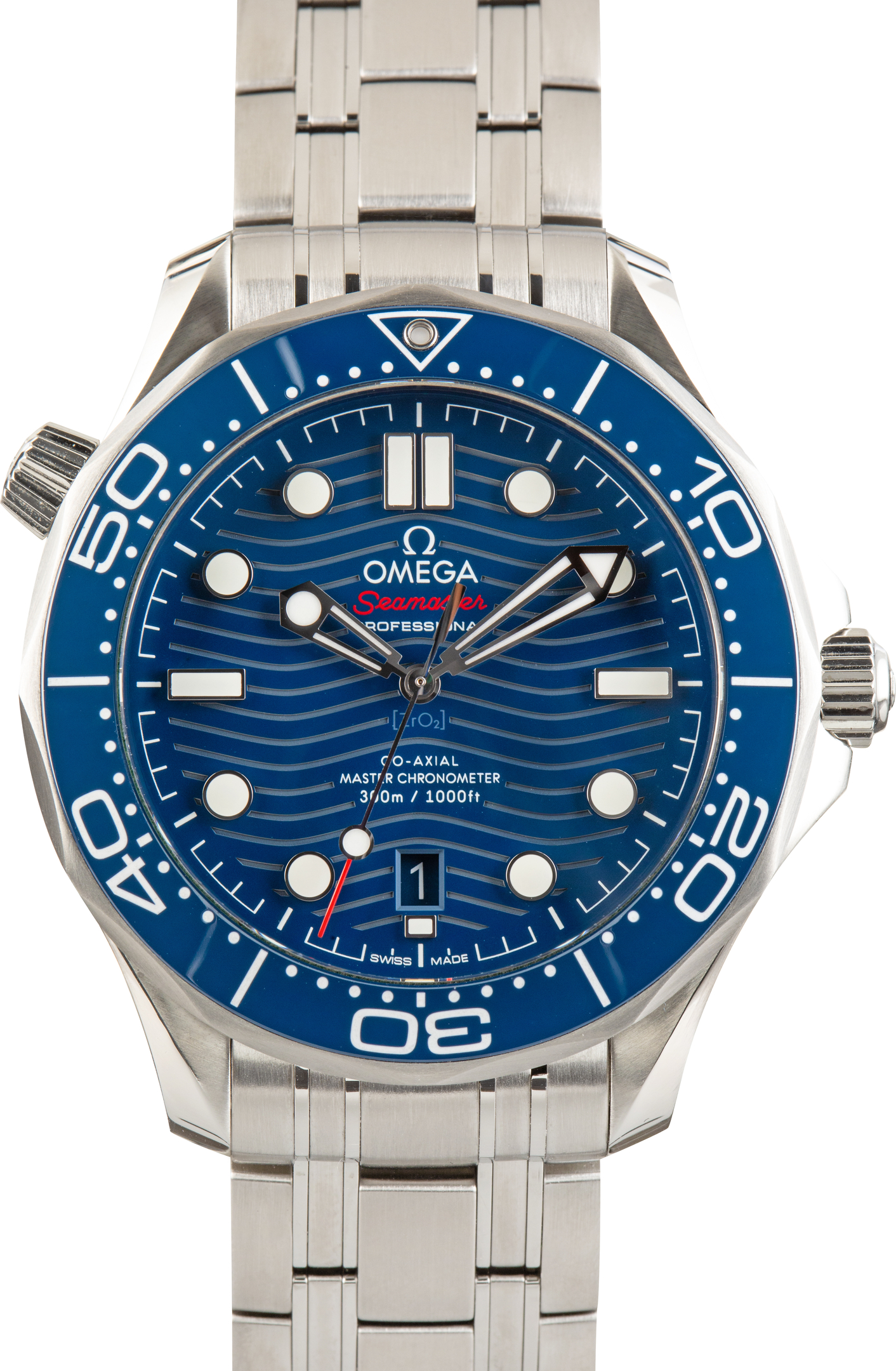 Pre-Owned Omega Seamaster Diver 300M Blue Wave Dial & Bezel