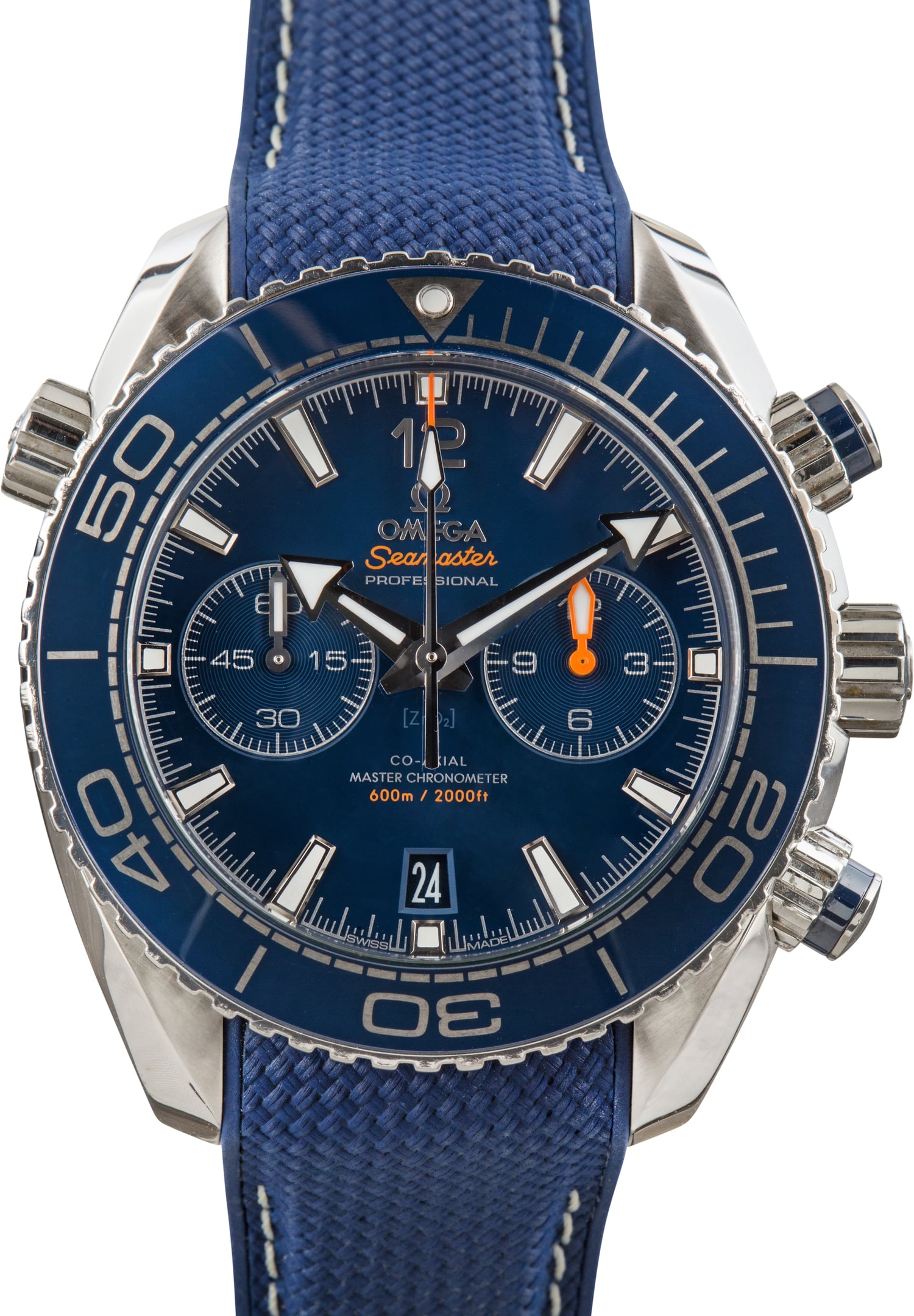 Pre-Owned Stainless Steel Omega Planet Ocean 600M Blue Seamaster
