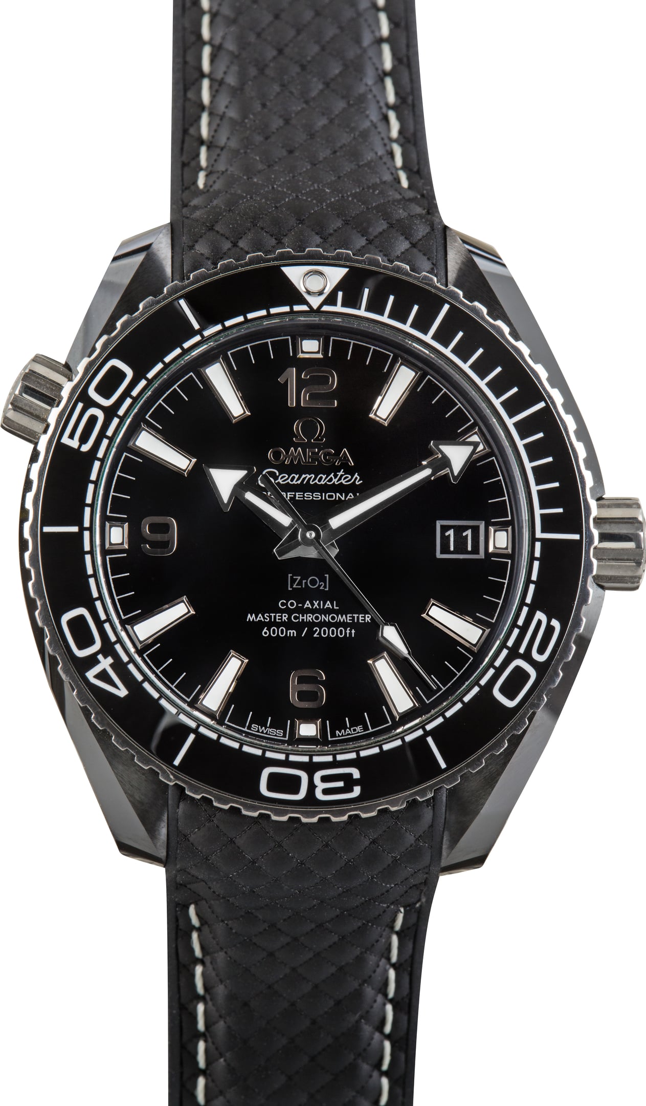 Pre-Owned Omega Seamaster Planet Ocean 600M Black Ceramic on Rubber