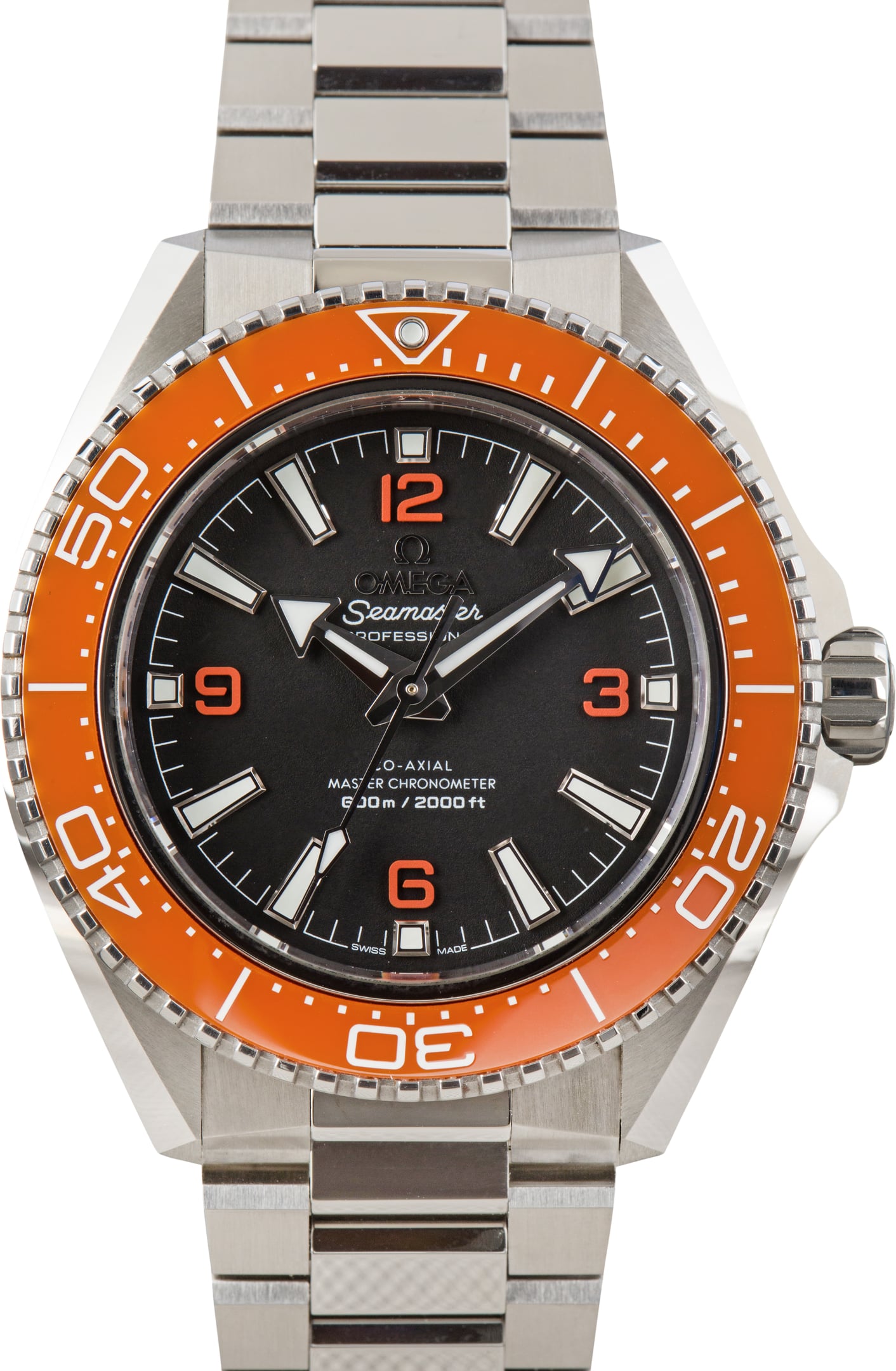 Used Omega Seamaster Planet Ocean 600M Orange Timing Bezel