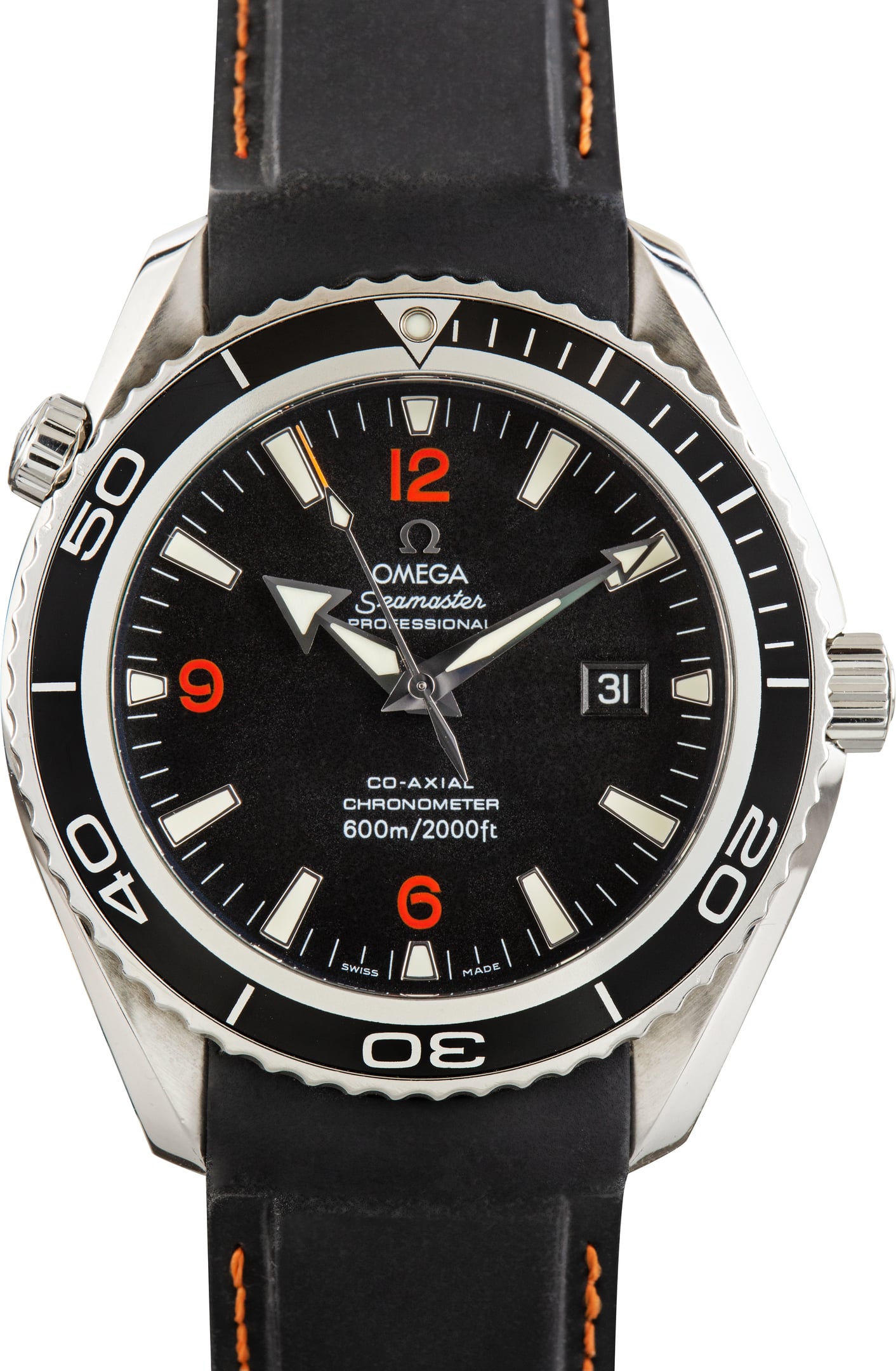 Pre-Owned Black Arabic Dial Omega Seamaster Planet Ocean