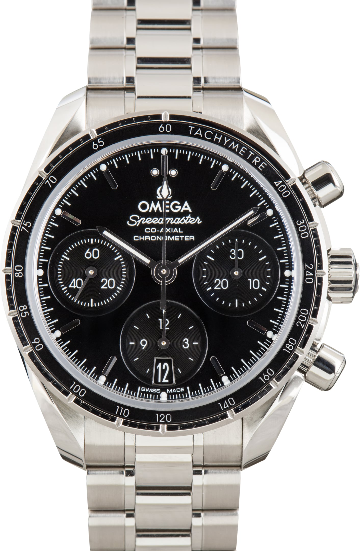 Used Stainless Steel Omega Speedmaster 38 Black Dial