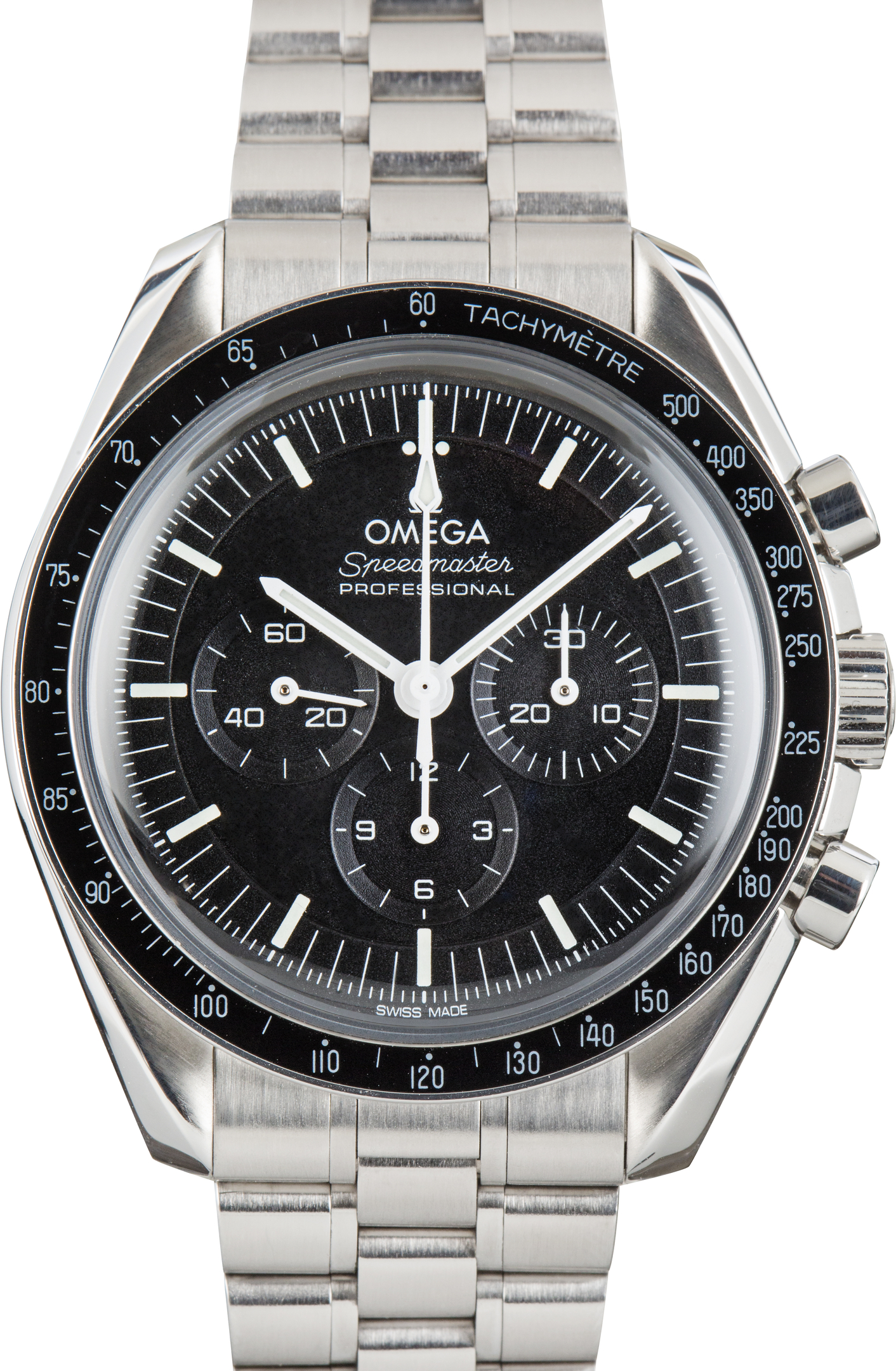 Pre-Owned Omega Speedmaster Moonwatch Black Dial Stainless Steel