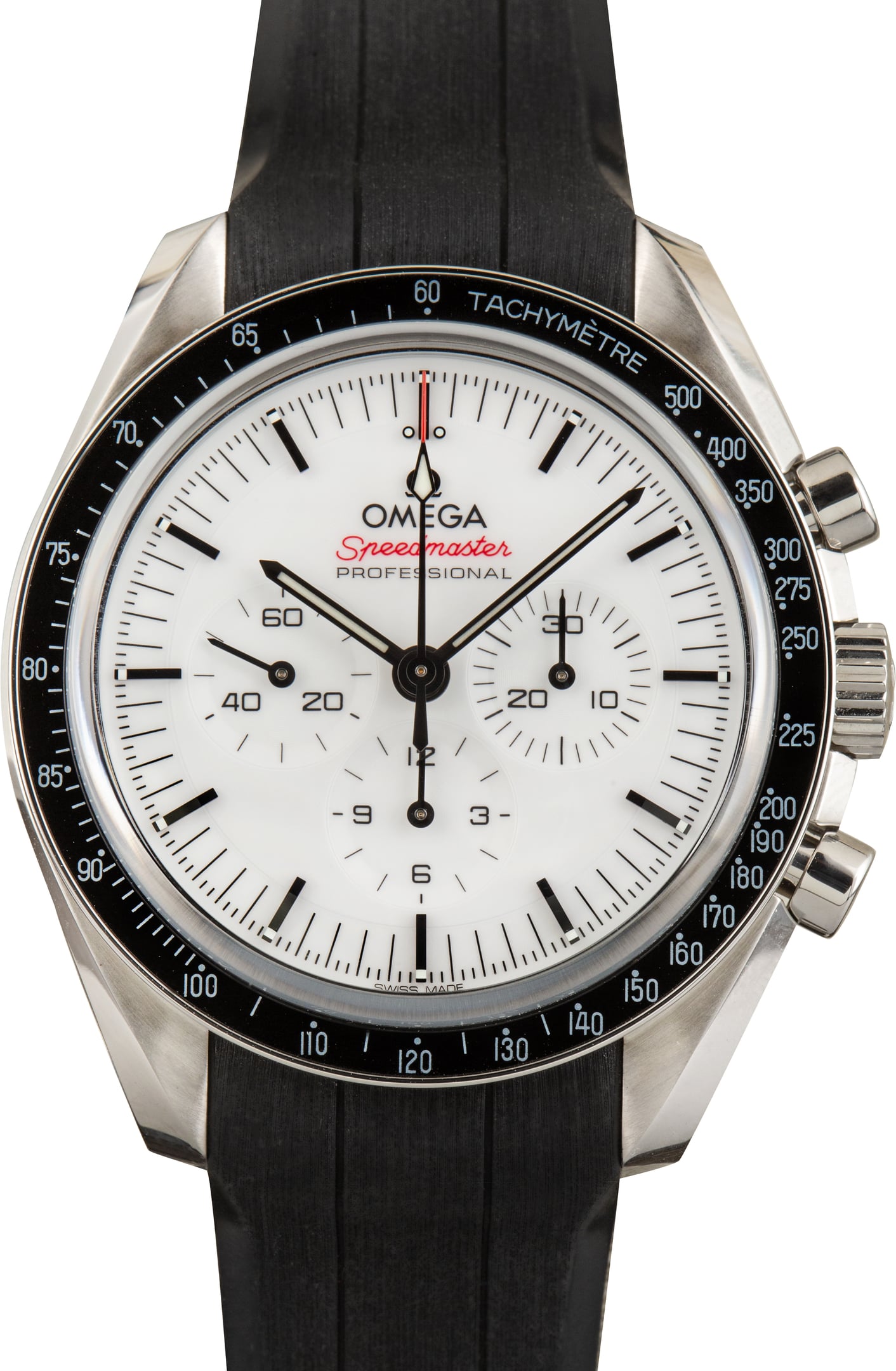 Used White Chronograph Dial Omega Speedmaster Moonwatch Professional