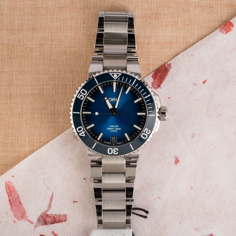 Oris Aquis Date Stainless Steel Blue