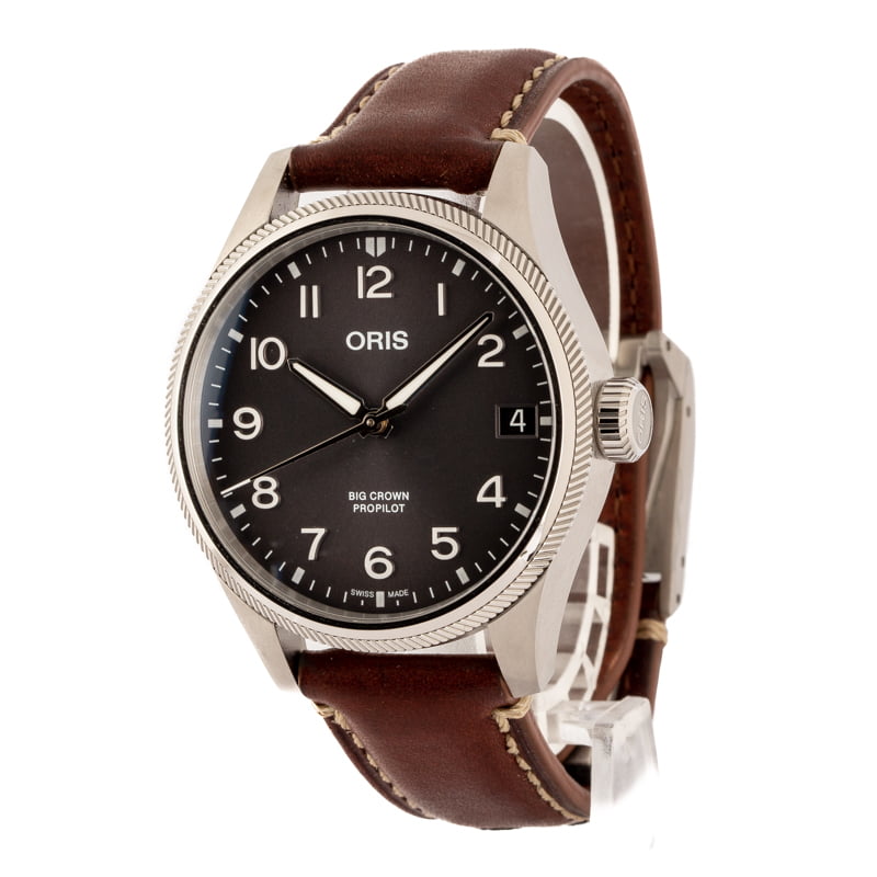 Oris Big Crown ProPilot Big Date Grey Dial & Leather Strap