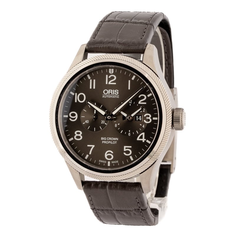 Oris Big Crown ProPilot WorldTimer Grey Dial & Leather Strap