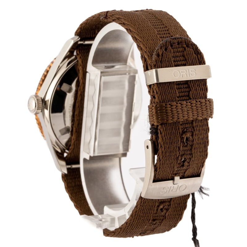 Oris Divers Sixty-Five Dark Brown Textile Strap