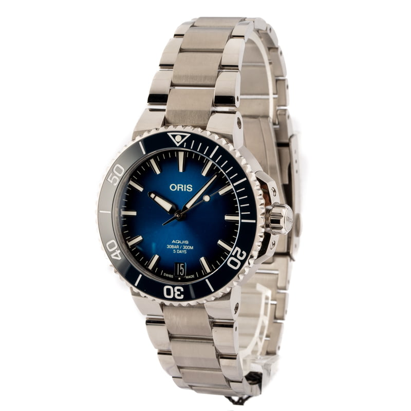 Oris Aquis Date Stainless Steel Blue